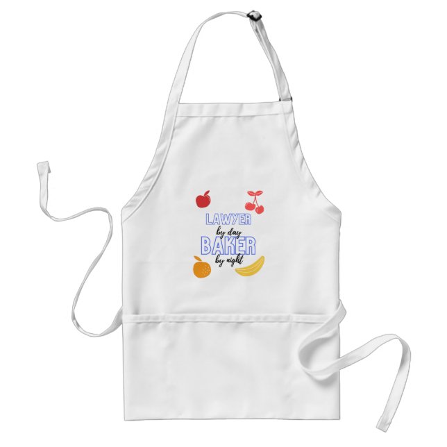 Tablier Avocat Par Jour Baker Par Nuit Drôle Baking Cadeau (Devant)