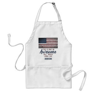 Tablier Awesome Grill Master Patriotique Américain Drapeau