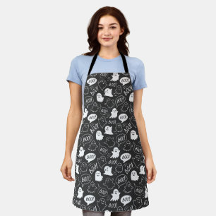 Tablier B&W Cute Doodle Halloween Motif