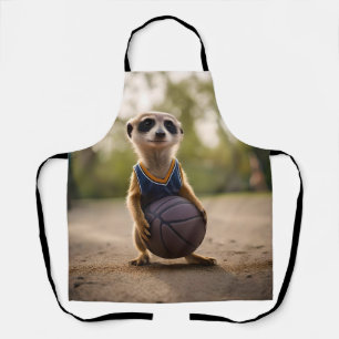 Tablier Baby Meerkat Joueur de basket-ball,