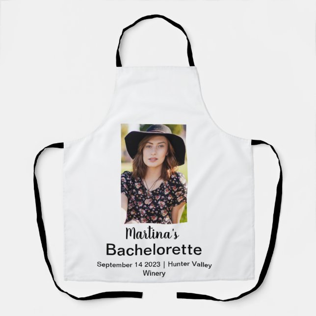 Tablier Bachelorette Nom personnalisé Photo (Recto)