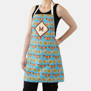 Tablier Bacon monogramme + Oeufs Smile Motif Gag Cadeau