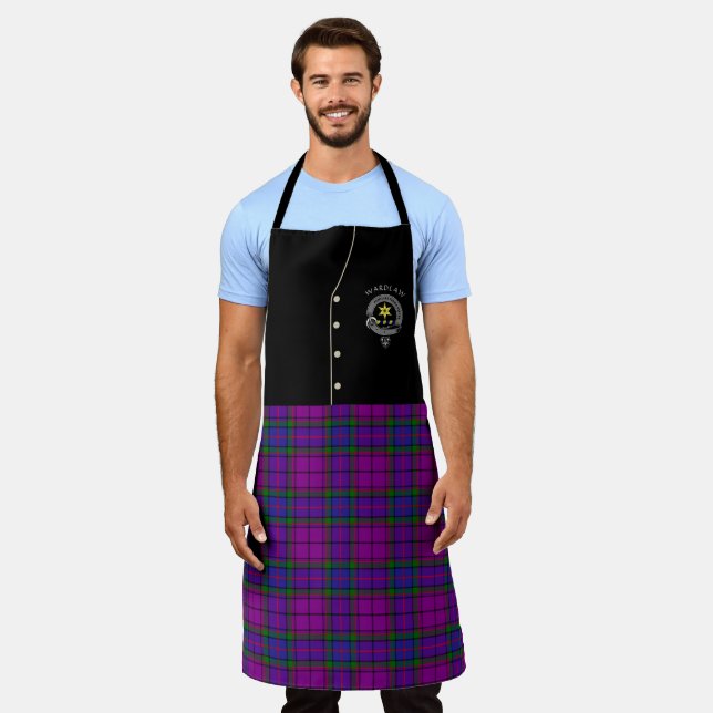 Tablier Badge de clan Wardlaw & Tartan Kilt Apron (Porté)