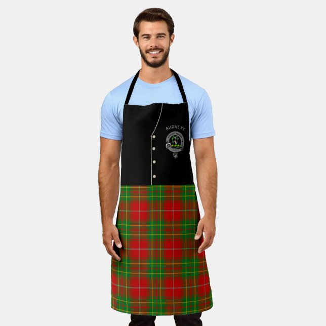 Tablier Badge du clan Burnett & Tartan Kilt (Porté)