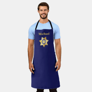 Tablier Badge Sheriff Gold Star personnalisé