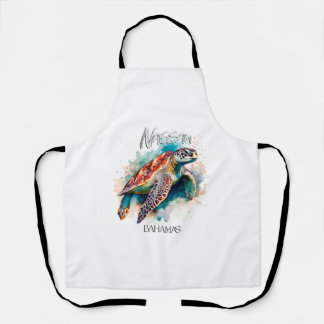 Tablier Bahamas Tortue de mer Bahamian Flag Beach Grand Sh