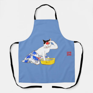 Tablier Bain de chat japonais humoristique I