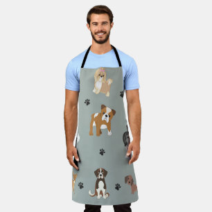 Tablier Bain de chien avec différentes races de chiens