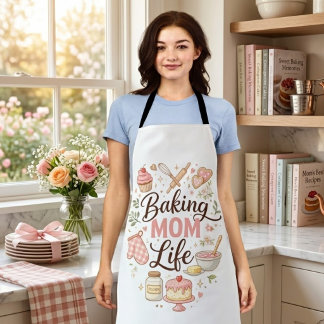 Tablier Baking Mom Life All-Over Print Apron - Cute Pastel