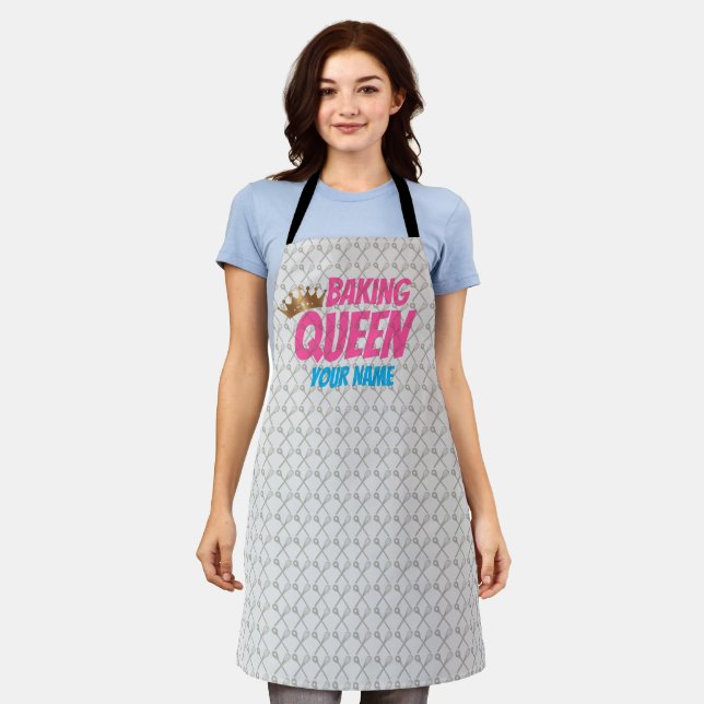 Tablier Baking Queen Pattern for Cake and Sweets Lovers (Porté)