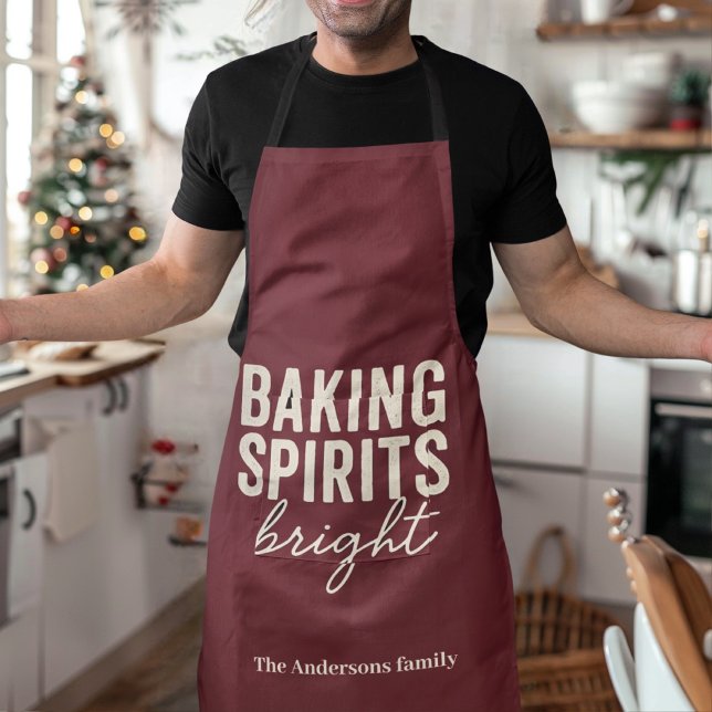 Tablier Baking Spirits Bright | Burgundy Christmas (Créateur téléchargé)