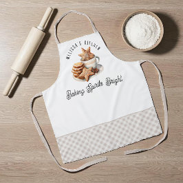 Tablier Baking Spirits Bright Christmas Cookies with Name