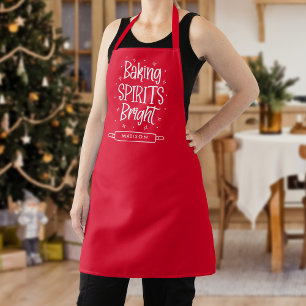 Tablier Baking Spirits Bright Red Personnalisé Noël