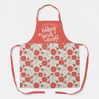 Tablier Baking Spirits brillant Noël Floral Custom