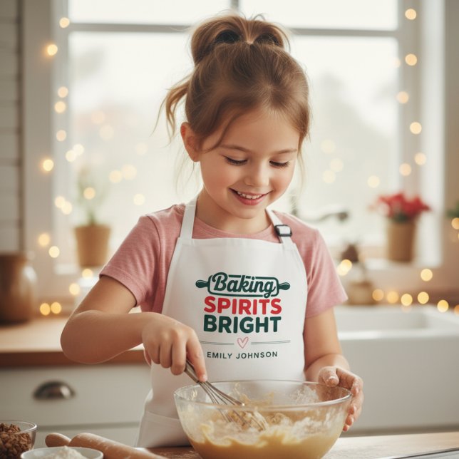 Tablier Baking Spiritueux Bright Name Christmas Apron (Créateur téléchargé)