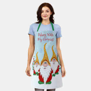Tablier Baking with my Gnomies Gnome Noël