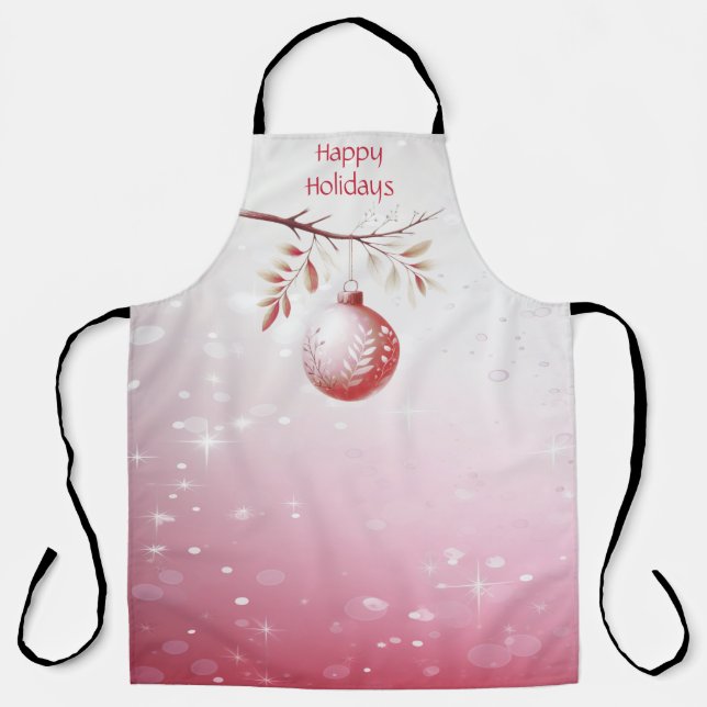 Tablier Balle de Noël rose (Recto)