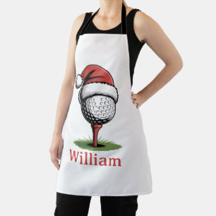 Tablier Balles de golf nom personnalisé Noël golf Santa go