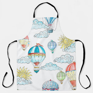 Tablier Ballons vintages : Aquarelle Whimsical sans joint.