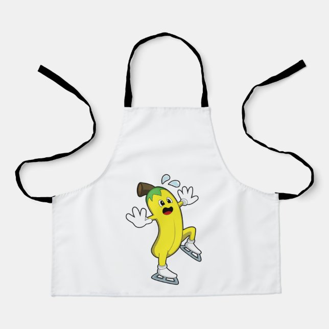 Tablier Banane au patinage sur glace avec patins sur glace (Recto)