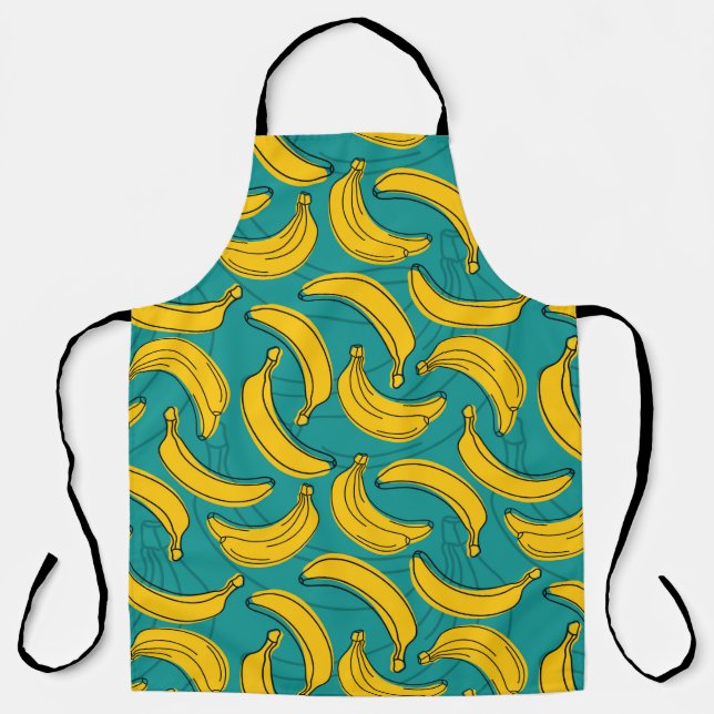 Tablier banane jaune avec contour noir sans couture motif  (Recto)