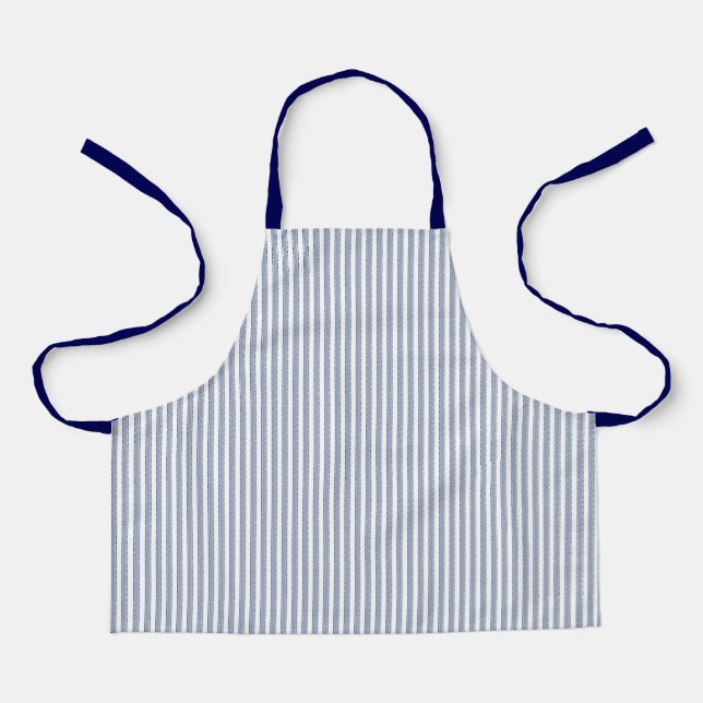 Tablier Bande à cocher bleue Enfants Apron (Recto)