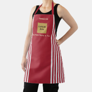 Tablier Bande rouge et blanche personnalisée