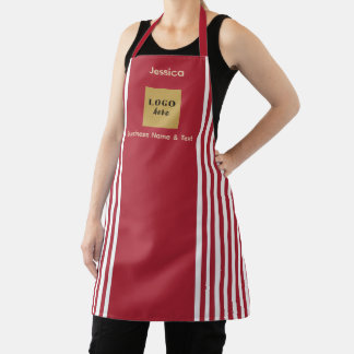 Tablier Bande rouge et blanche personnalisée
