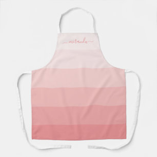 Tablier Bandes de rose pastel dégradé avec un nom person