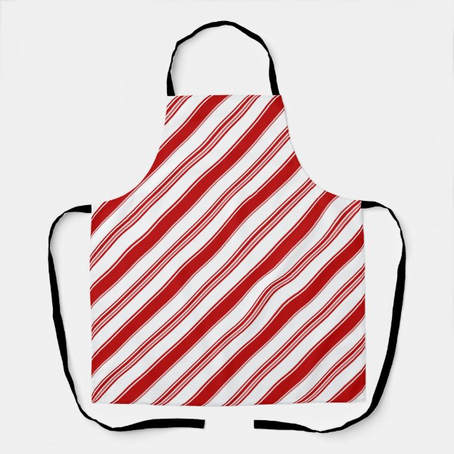 Tablier Bandes de Sucre de canne rouge et blanc (Recto)