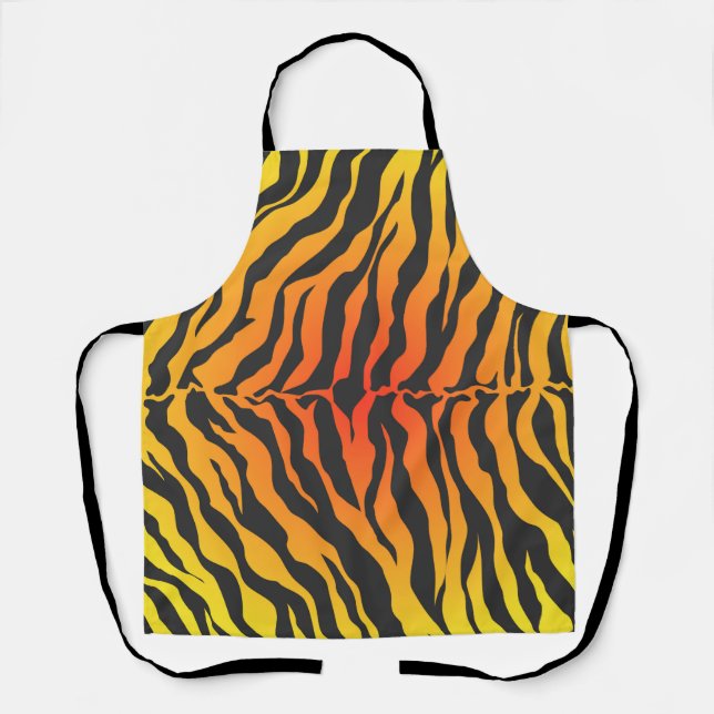 Tablier Bandes de tigres orange et noir (Recto)