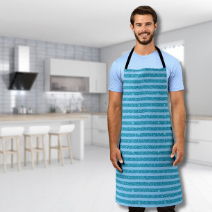 Tablier Bandes Horizontales de Style Pailleté Bleu Océan C