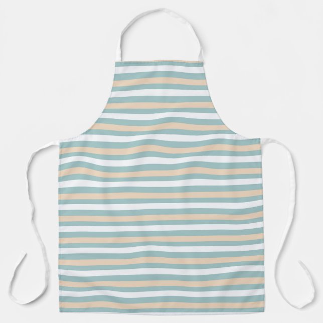 Tablier Bandes pastel bleues, blanches et bleues (Recto)