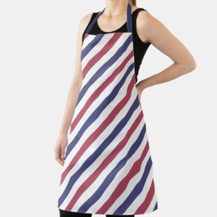 Tablier Bandes rouges blanches et bleues
