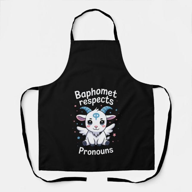 Tablier Baphomet transgenre Respecte Pronouns Trans Pride (Recto)