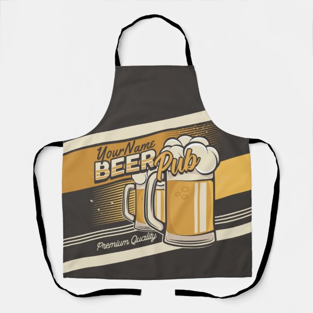 Tablier Bar de pub de bière froide Premium personnalisé (Recto)