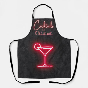 Tablier Bar de soirée cocktail noir personnalisé Boisson