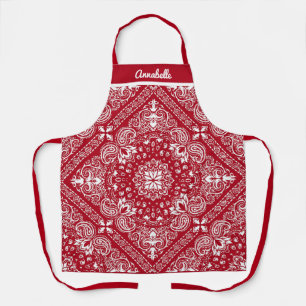 Tablier Barbecue Bandana Rouge Personnalisé