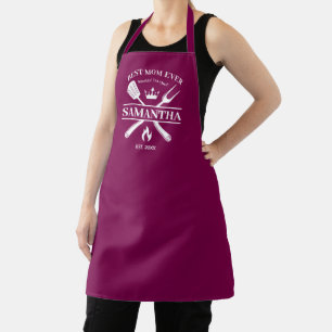 Tablier Barbecue Queen BBQ Personnalisé Meilleure maman