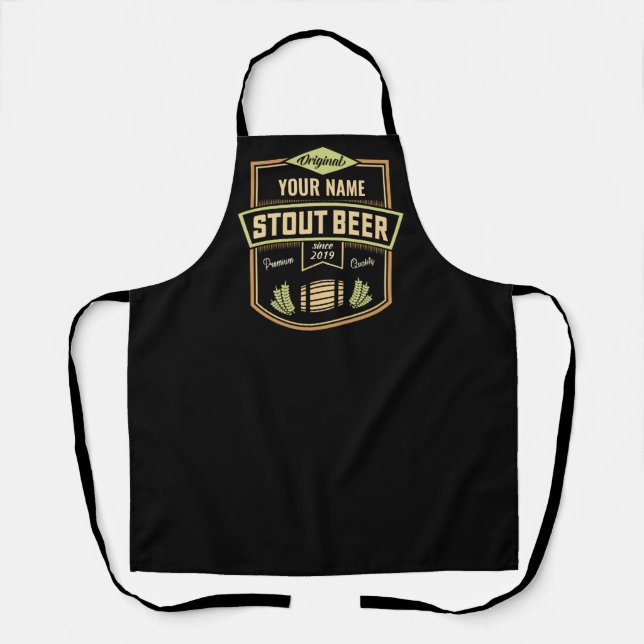 Tablier Barre Étiquette de brassage de bière foncée Stout  (Recto)