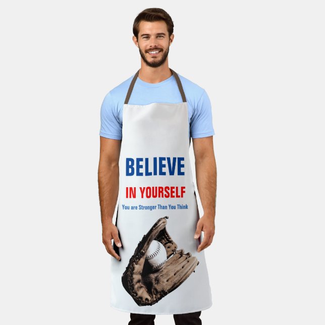 Tablier Baseball Motivationnel Croyez en vous-même Citatio (Porté)