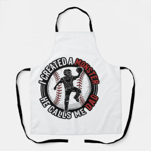 Tablier Baseball Papa Monstre Vintage Catcher Conception d