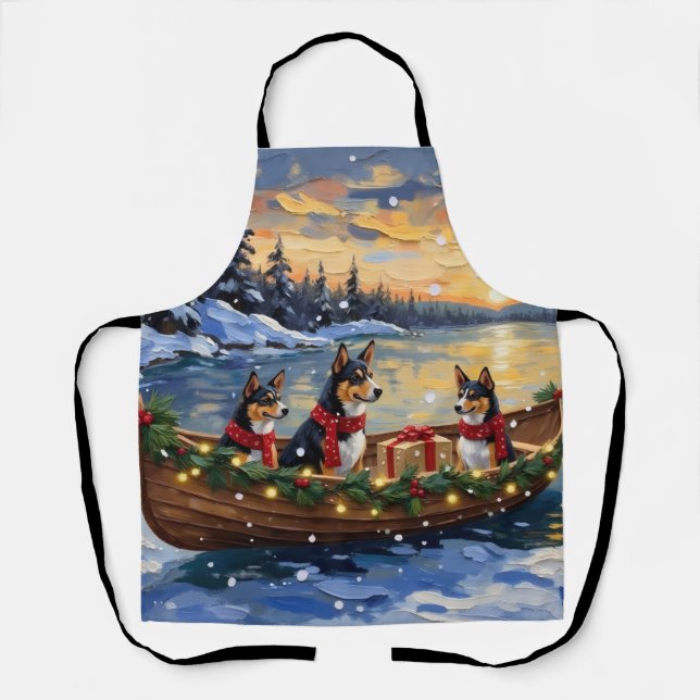 Tablier Basenji Christmas Boat Holiday (Recto)