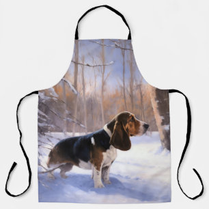 Tablier Basset Hound Laissez tomber la neige Noël