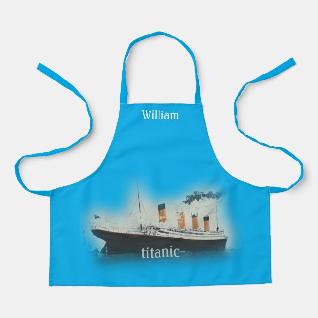 Tablier Bateau de ligne Titanic Blue White Star (Recto)