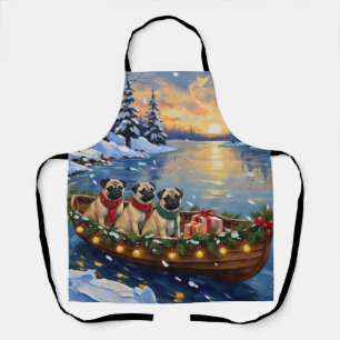 Tablier Bateau de Noël Pug Fêtes