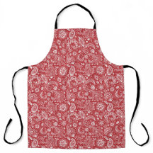 Batik blanc rouge style boho floral motif paisley