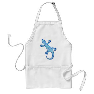 Tablier Batik Tribal Gecko - bleu denim doux