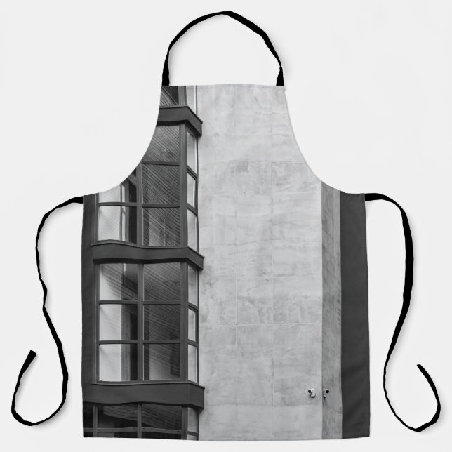 TABLIER BÂTIMENT EN BÉTON GRIS AVEC FENÊTRE EN VERRE (Recto)