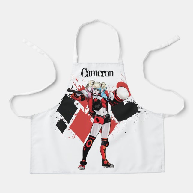 Tablier Batman | Harley Quinn Hearts & Diamonds Splatter (Recto)